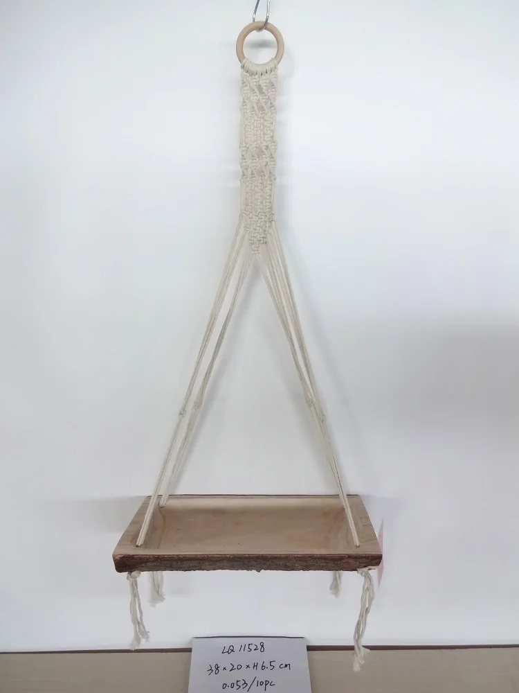 Домашний богемный декор, комнатный и уличный цветочный горшок, деревянный растительный лоток с хлопковой веревкой