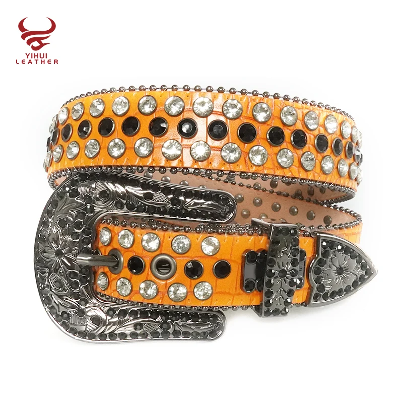 Orange Strap With Silver & Orange Rhinestone Belt – Rhinestone