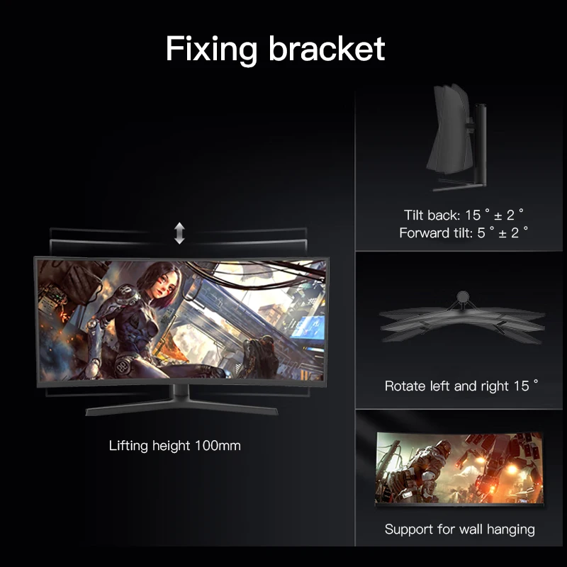 34 Inch Curved Monitor 144HZ Computer Screen PC Monitor 4K Gaming Monitors