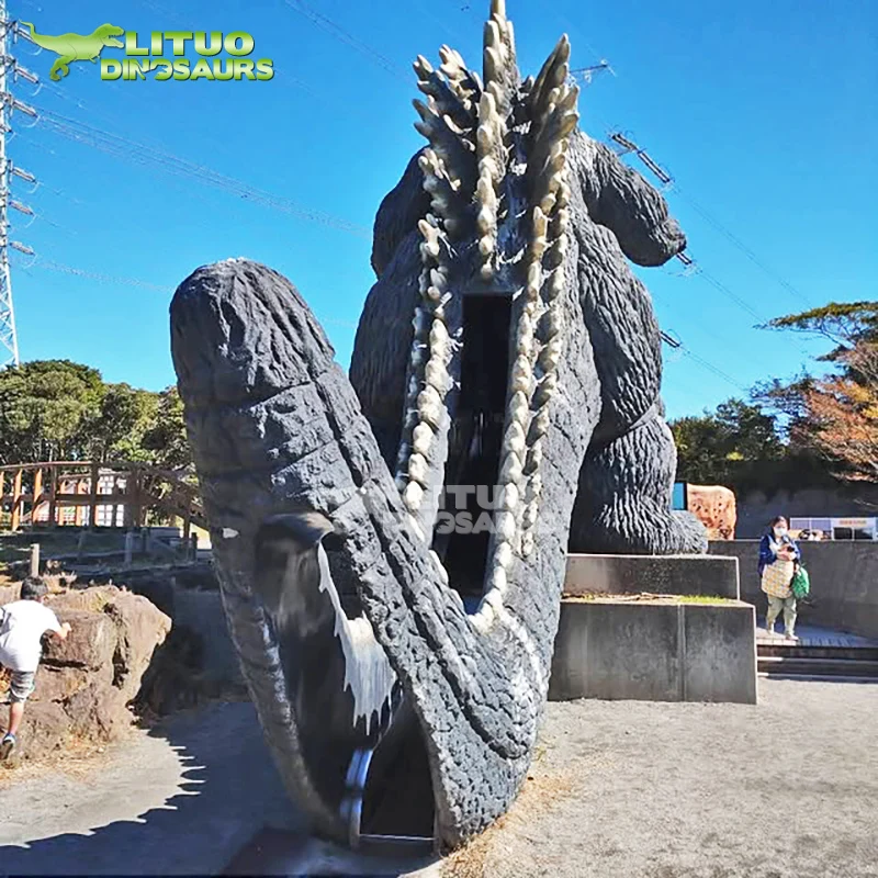 Anime Animation Fiberglass Godzilla Monster Statue Sculpture