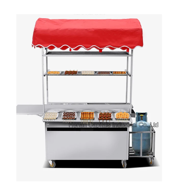 
Тележка для хот-догов, Передвижной Прицеп для еды, газовый гриль, тележка для еды 