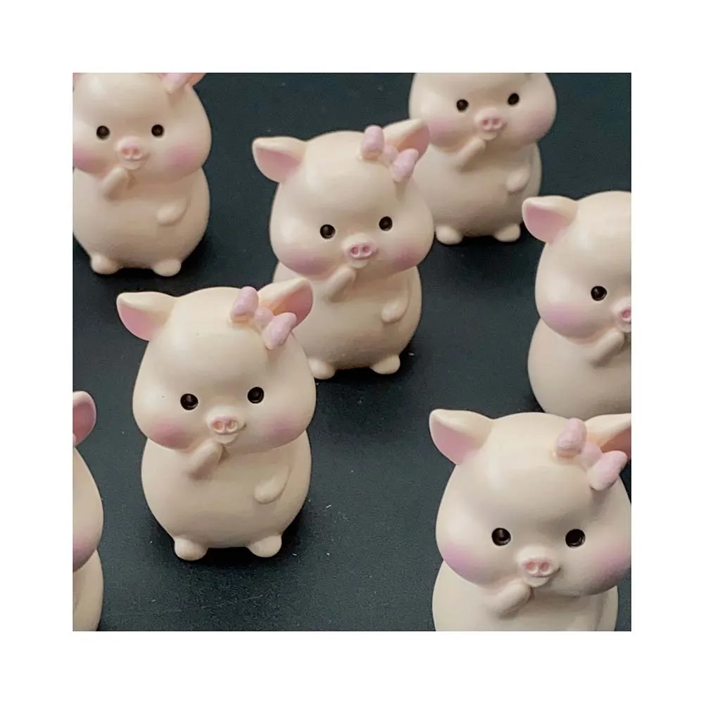 Bulk 100 Pcs Lovely Cartoon Piggy Figurines for DIY Crafts