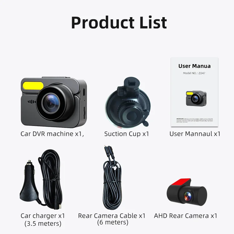 2-Inch Night Vision Dual Lens Car Dash Camera 4K Front and 1080P Rear View Recorder for Reverse with WIFI GPS Voice Control manufacture