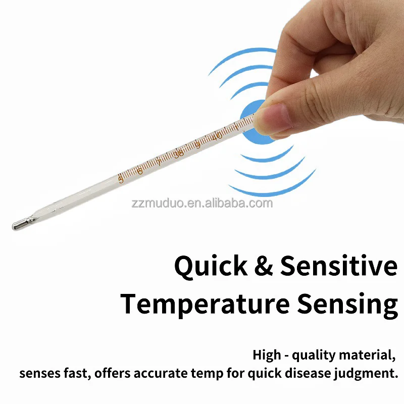 Veterinary Mercury In-Glass Thermometer with Clear Scale Mercury Thermometer for Pig Sheep Dog Cow