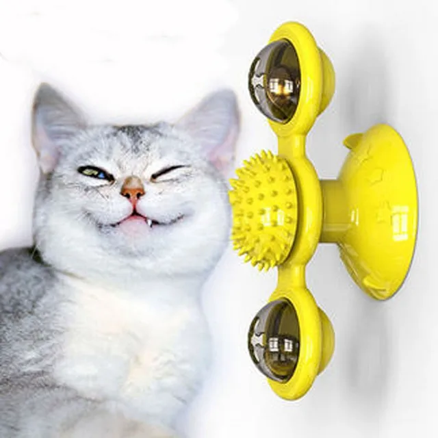 Uniperor Pet Supplies Interactive Pet Toys for Cats Educational cat game toy with rotating dial for kitten brushing