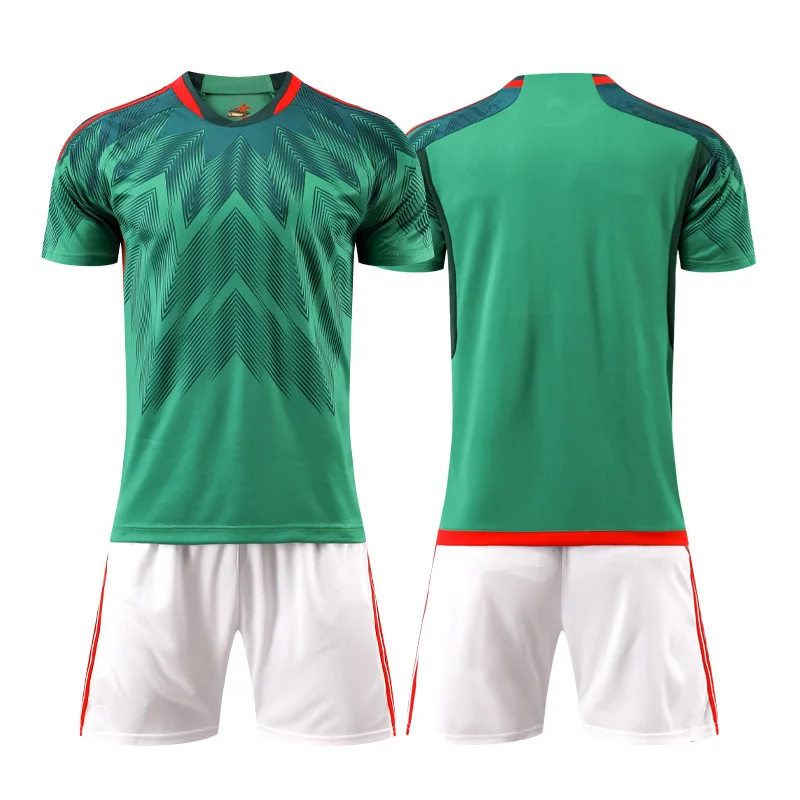 Wholesale Custom Cheap Adults Soccer Uniforms 100% Polyester Soccer Jerseys  Breathable Football Jersey Sets For Men S103