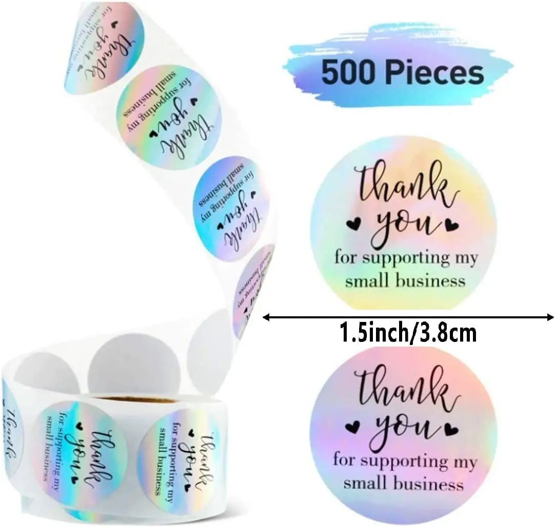 Thank You Stickers For Small Business 3.8cm Customized Stickers Label