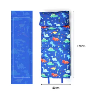 New Design 1800TC Skin-Friendly Colorful Print All-In-One Soft Warm Toddler Nap Mat With Removable Pillow