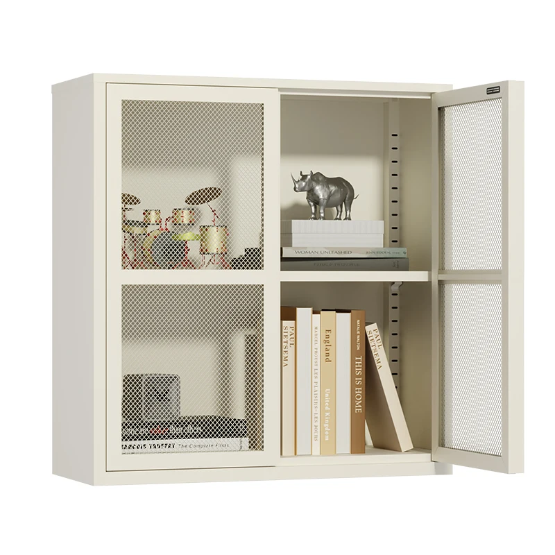 Настенный книжный шкаф современный роскошный для гостиной домашний кабинет 2 двери металлический книг и файлов