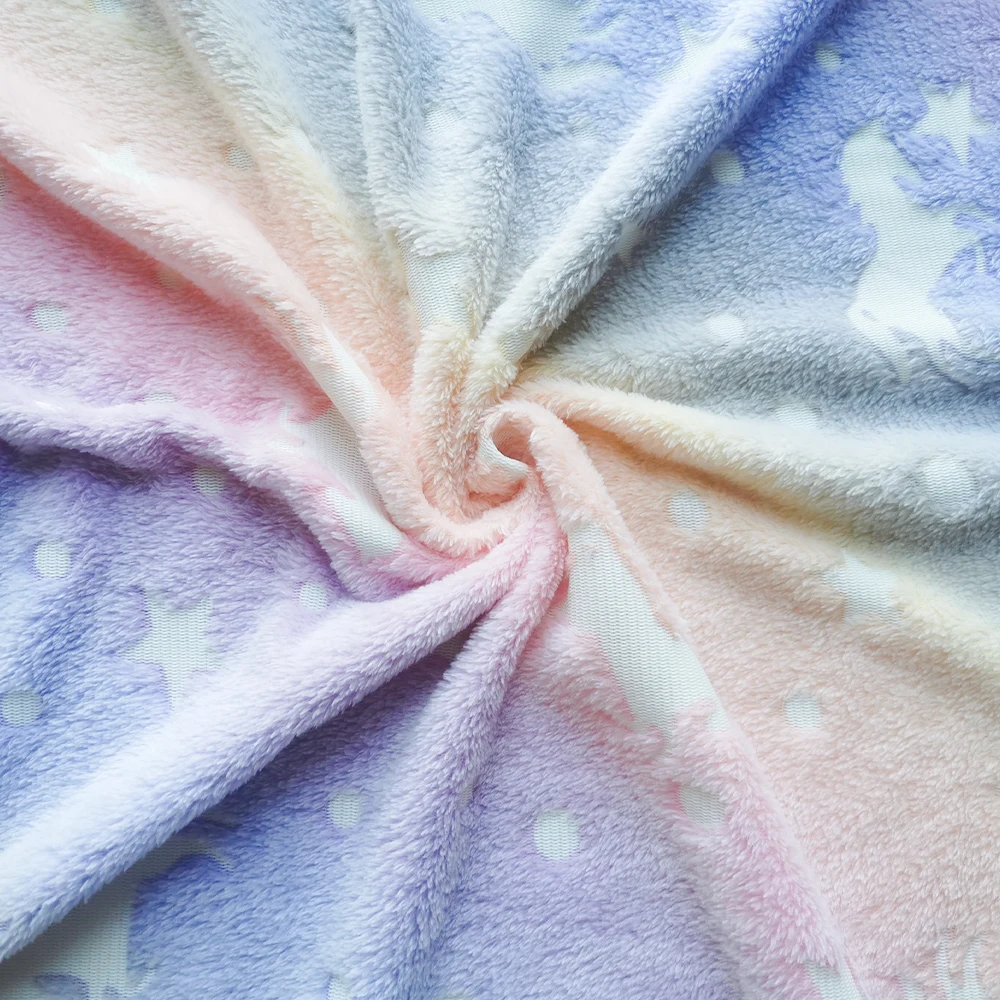 Светящееся одеяло волшебное Радужное светящееся в темноте супермягкое плюшевое ночное ФЛУОРЕСЦЕНТНОЕ подарок для детей