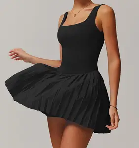 TOPKO Tennis Skirt Anti Glare Fitness Pleated Dress