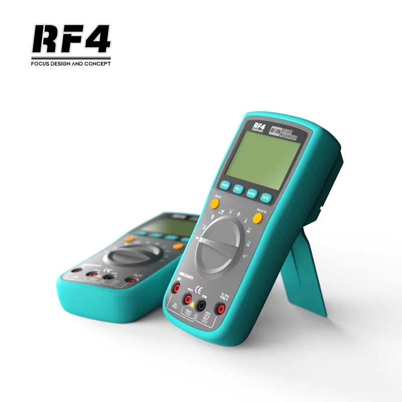 RF4 RF-17N Auto Range Digital Multimeter True RMS 6000 Counts Temperature Tester Shockproof for Mobile Phone Circuit Repair