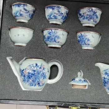 Hot selling white ceramic tea pot creative handmade relief tea set suitable for commercial outdoor ceramic tea set