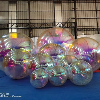 2m dia Silver Fashion Attractive Inflatable Colorful Mirror Balloon Giant Spheres Reflective Christmas Decoration Mirror Ball