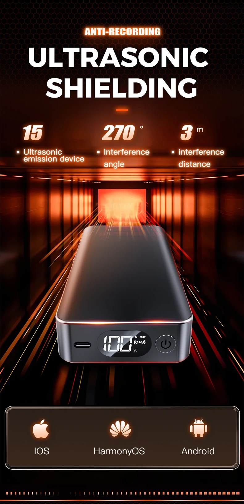 F50 Mobile Privacy Defender: Blocks Phone Calls, Voice Recorders & Covert Video Recording the Voice Jammer