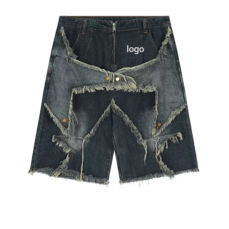 【即日発送】AvinMade jorts shorts ダメージ加工 Custom Distressed Jorts - High Quality Cotton Shorts