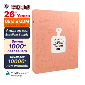 New Arrival Cooker Design Cover Notebook Book Meal Organizer 6 Ring Binder Custom Page Journal Daily Weekly Recipe Planner