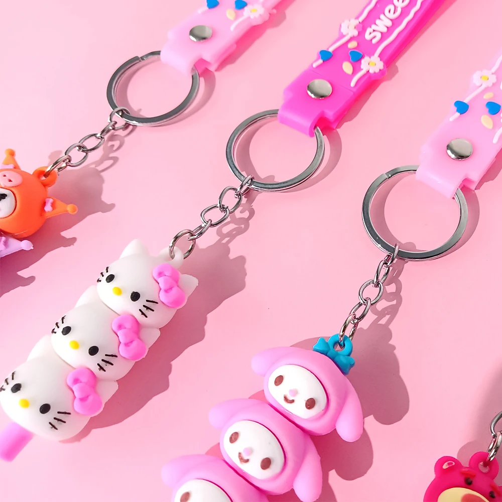 Customized Silicone Cute Toy Rubber 2D 3D Soft Animal PVC Keychain  Cartoon Character Children's Rubber Anime Keychain
