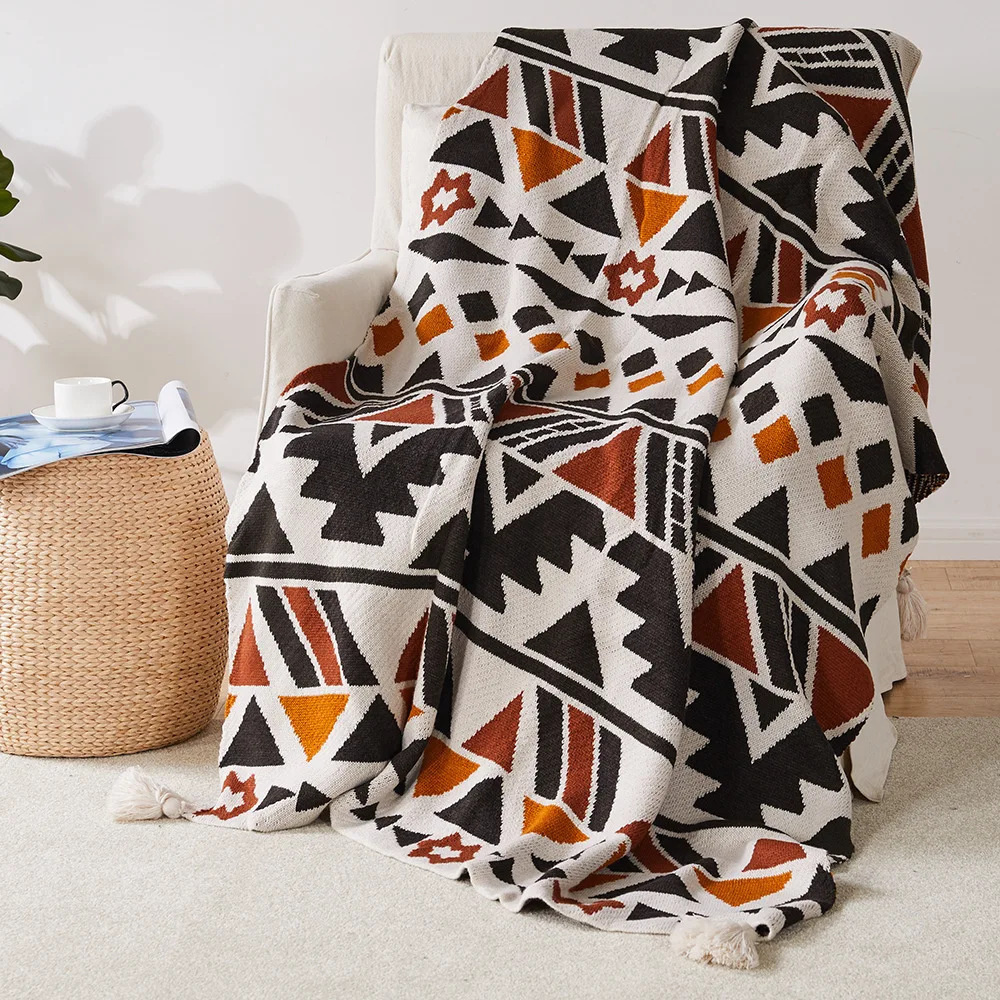 Black And White Lamb Wool Blanket Custom Herringbone Sheep Wool Blanket