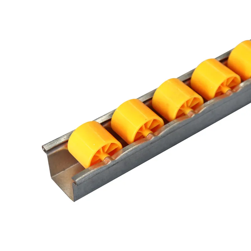 Factory Gravity Flow Rail PE/ABS Wheel Pallet Conveyor Industrial Placon Roller Track for Sliding Shelf System