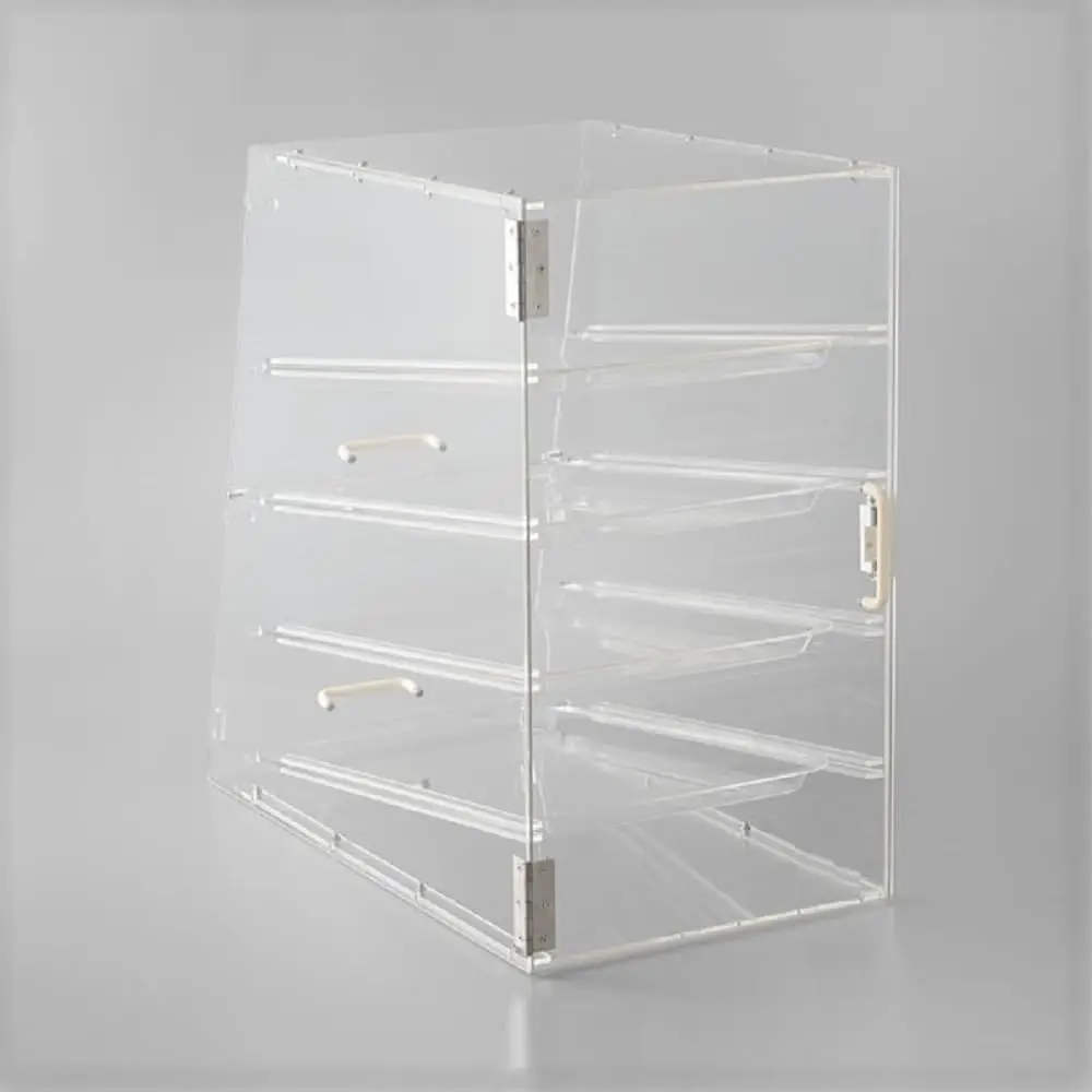 Factory Outlet 4 Tier Tray Rear Front Door Donut Pastry Display Case Acrylic Display Desserts Cookie Baking Showcase for Sale
