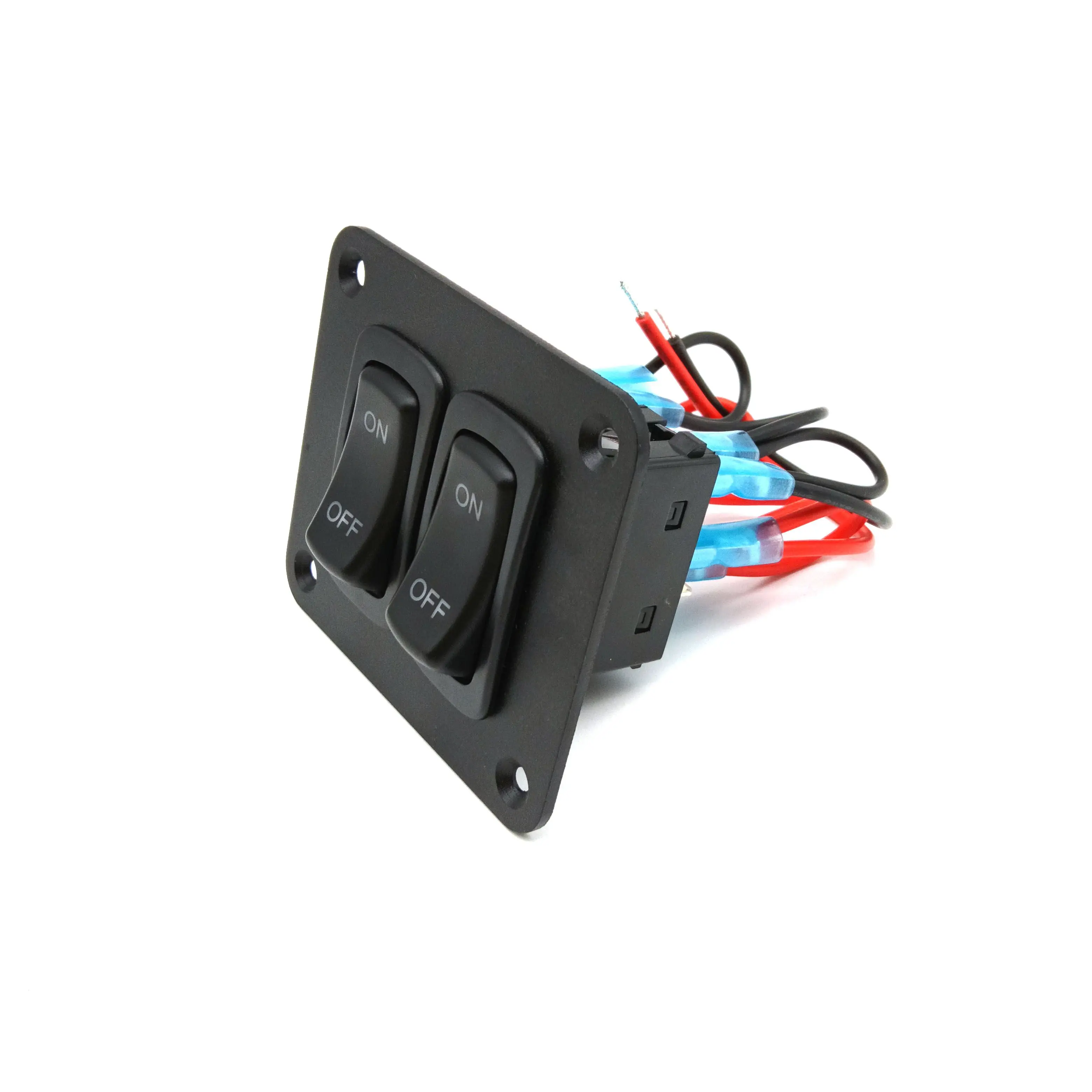 L Series on Off Rocker Switch 12V Blue LED Light 5Pin 3 Gang Panel Switch for Cars Trucks Boats