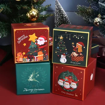 hot sale fashion wholesale christmas theme eve gift candy small packaging gift box