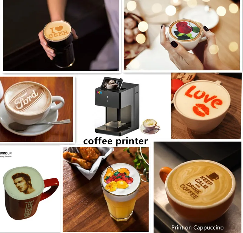 Full Color Coffee Printer 600DPI Latte Art for Drink Decoration