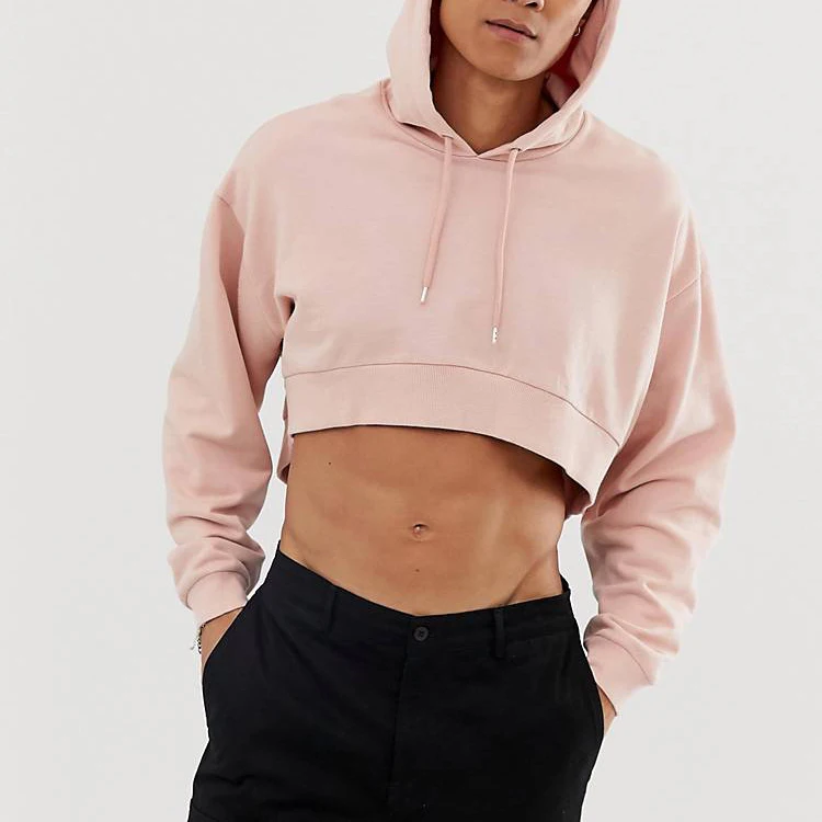 Alibaba Wholesale Blank Crop Hoodies OEM Custom Blank Crop Top