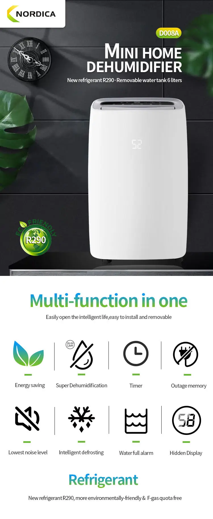 Style Dehumidifier, 20L/day, 6L - detail 2