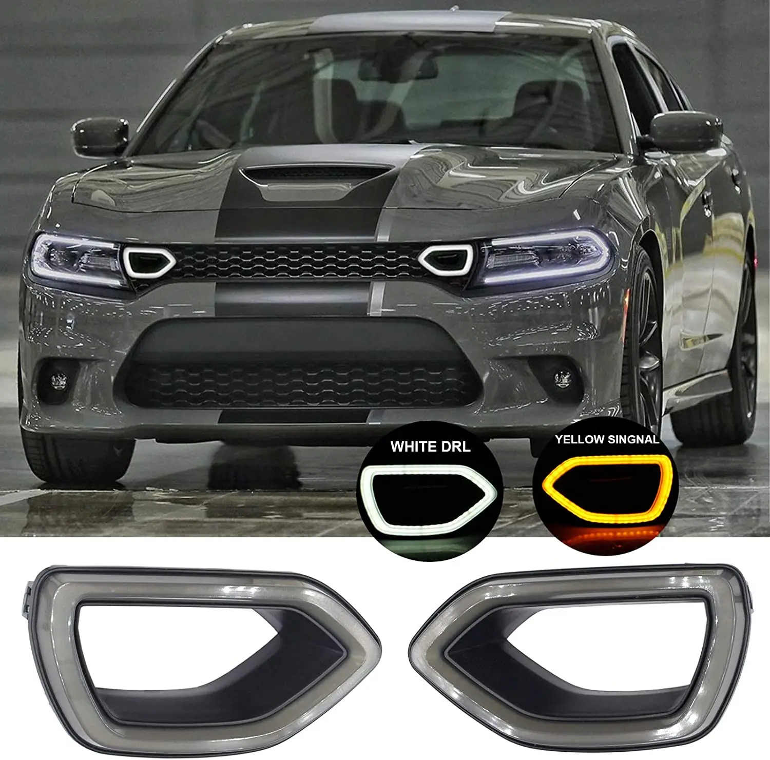 how much is elf bar vape Replacement for Dodge Charger Scat Pack Grille Pig Nose Style Smoke LED Drl  Turn signal Lights Fog Light Lamp 2015 2019