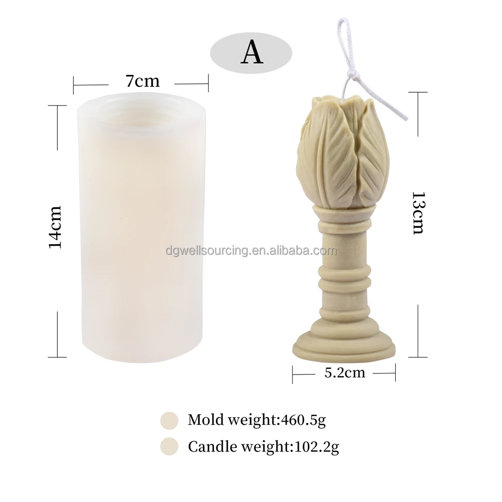 Creative Cylindrical Silicone Candle Mold Pillar Candle Mould Diy Material  Aromatherapy Plaster Mold