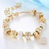 6 # ycb339 oro color rhinestone corazón colgante