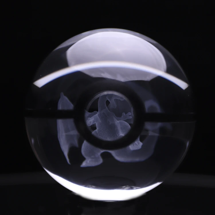 Wholesale 60mm Customize Beauty 3d Glass Crystal Poke Ball details