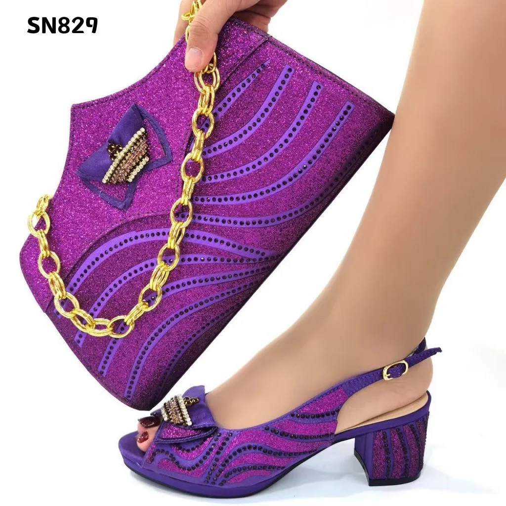 2022 Latest Inmyshop Italian Shoes And Bag Set Matching Women African High Heels Nigerian Party 3725