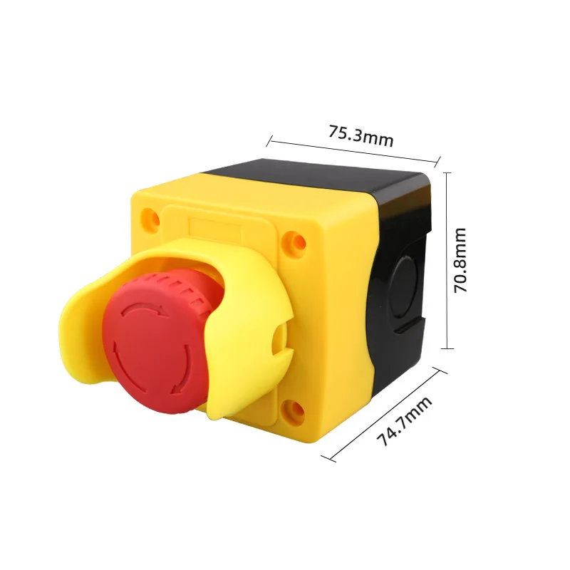Push Switch Red Emergency Stop Button Installation Box Press Lock Rotary Resetting 22mm Waterproof Ip65