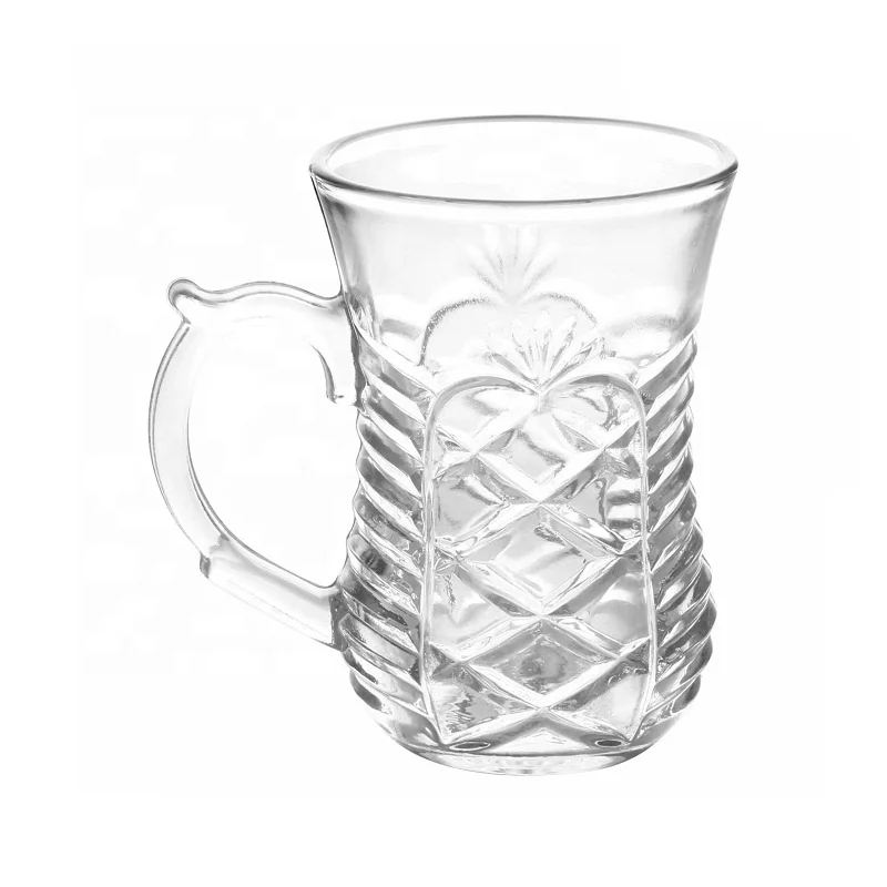 140ml 5oz Multi Sizes Clear Royalex Glass Tea Cup Turkish Cay With Handle Tumbler Classic Coffee Drinking Mug Tea Glass Mug