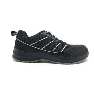 Summer for Safety Shoes Broadened Steel Toe Anti-Smash Anti-Puncture Reflective Strips Breathable Black Labor Protection