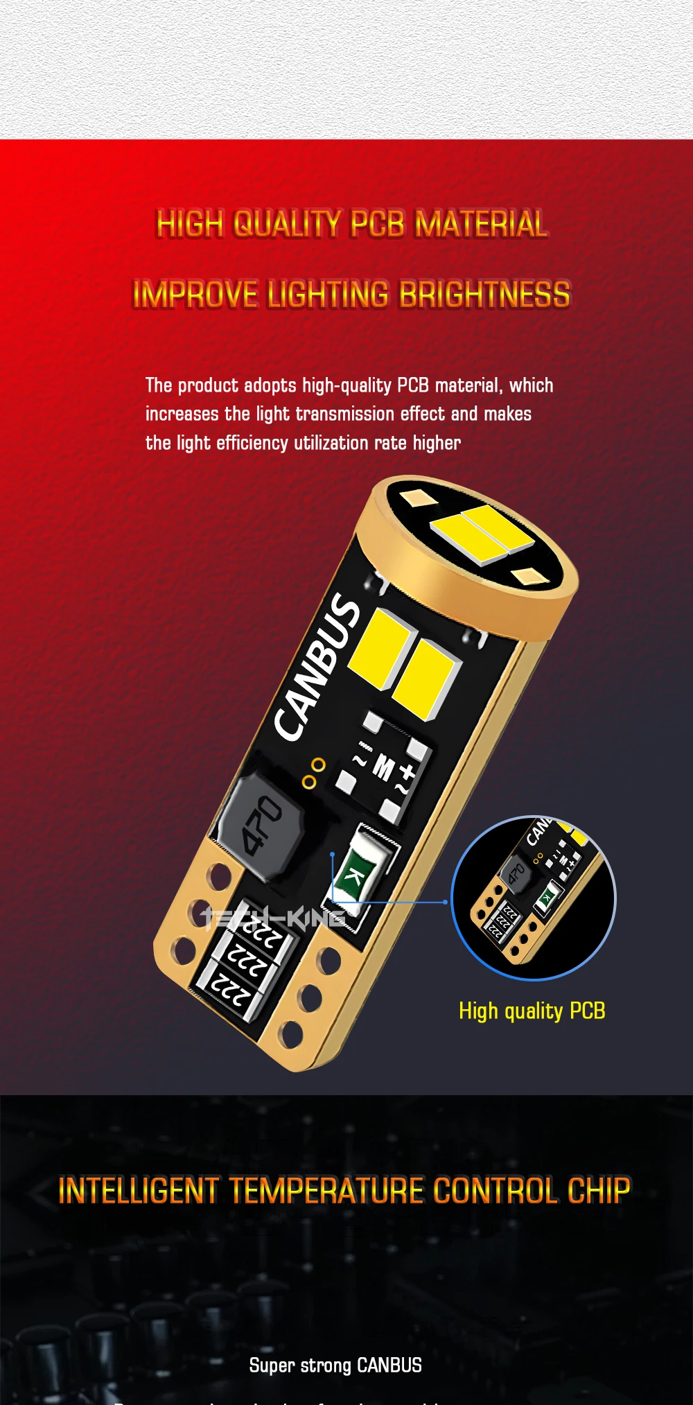 Canbus Automotive T10 LED 194 168 W5W Error-Free Light Bulbs for Hilux Mini Explorer Car License Plate Dome Map 2.5W Power Bulb