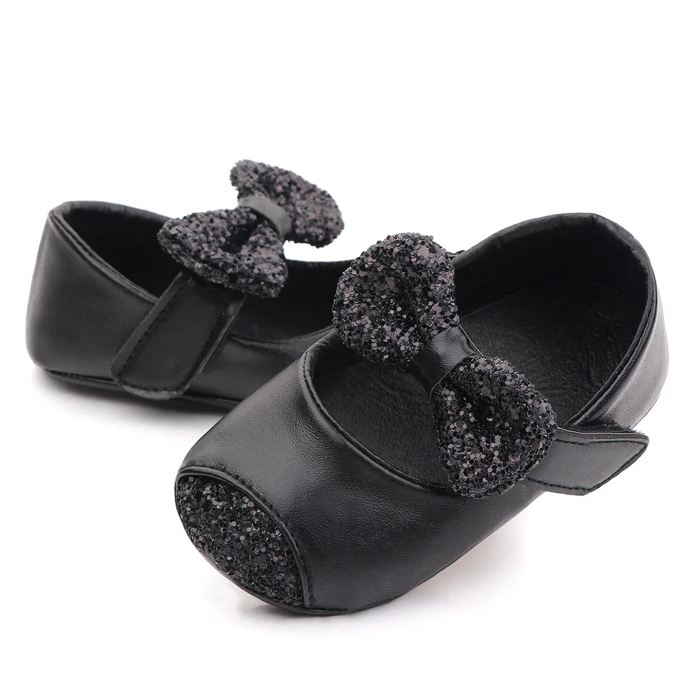 0-1 Year Old Baby Shoes Fancy Bling Bow Knot Rubber Sole Princess Shoes Newborn Toddler Shoes 2025 details