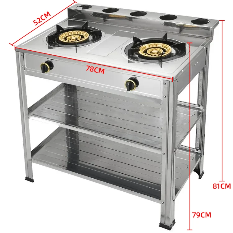 Technology Golden Supplier Standard Big burner Wholesale Price Inox Gas  Cooker Stainless Steel Stand American Cooking Stove