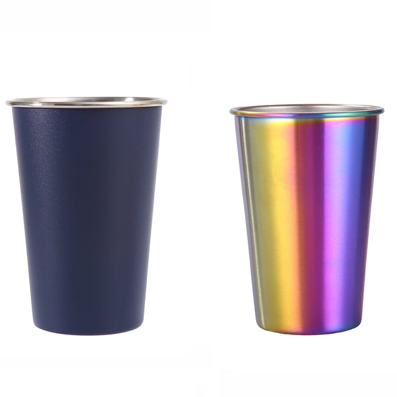 2025 Uv Colorful Custom Logo Party Outdoor Metal Tin Can Drinking Aluminum Tumbler Pint Set Beer Cup Stadium Cocktail 17oz 500ml
