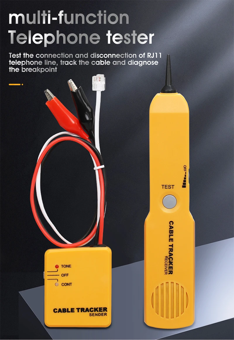 Handheld Telephone RJ11 Cable Tracker Phone Wire Detector Tone ...