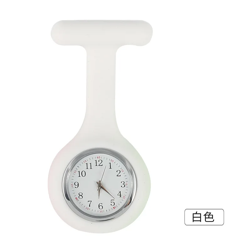 
 Оптовая продажа, карманные часы с клипсой для врачей и медсестер, Цветная брошь, силиконовые часы-брелок  