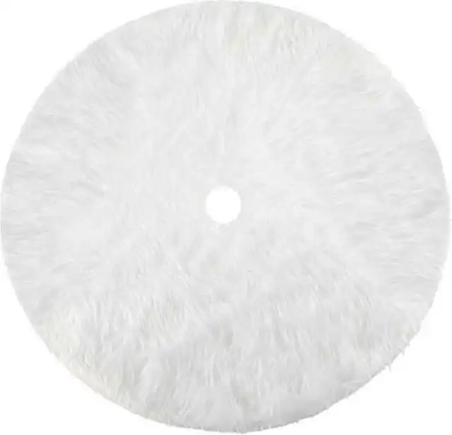 2023 new style tree skirt 48" inches super luxury hairy snowy white Christmas Tree Skirt faux fur Christmas tree skirt