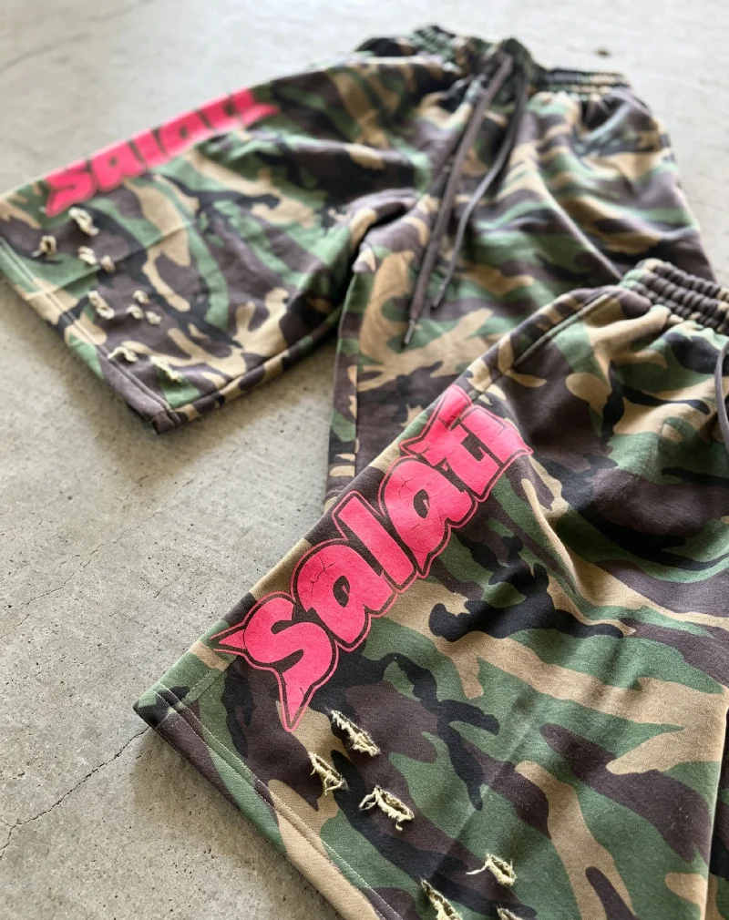 Mens Comfortable Camouflage Cotton Shorts Pockets Drawstring Closure Custom Logo Loose Style Workout Casual Summer Wear gallery 3