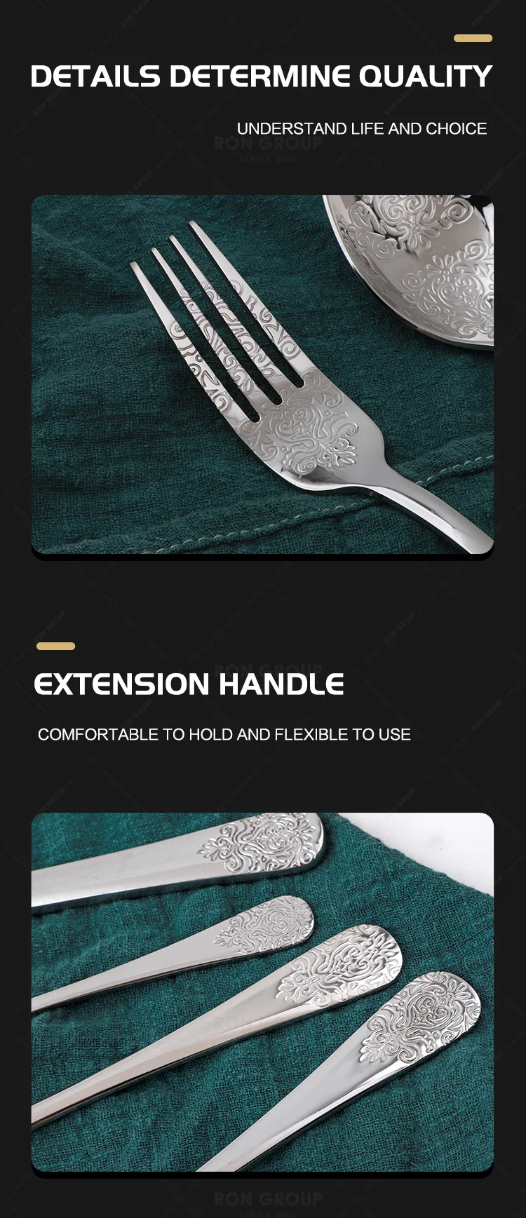 Flatware latest dinner wedding popular design restaurant tableware cutlery luxury high quality stainless steel silverware sets