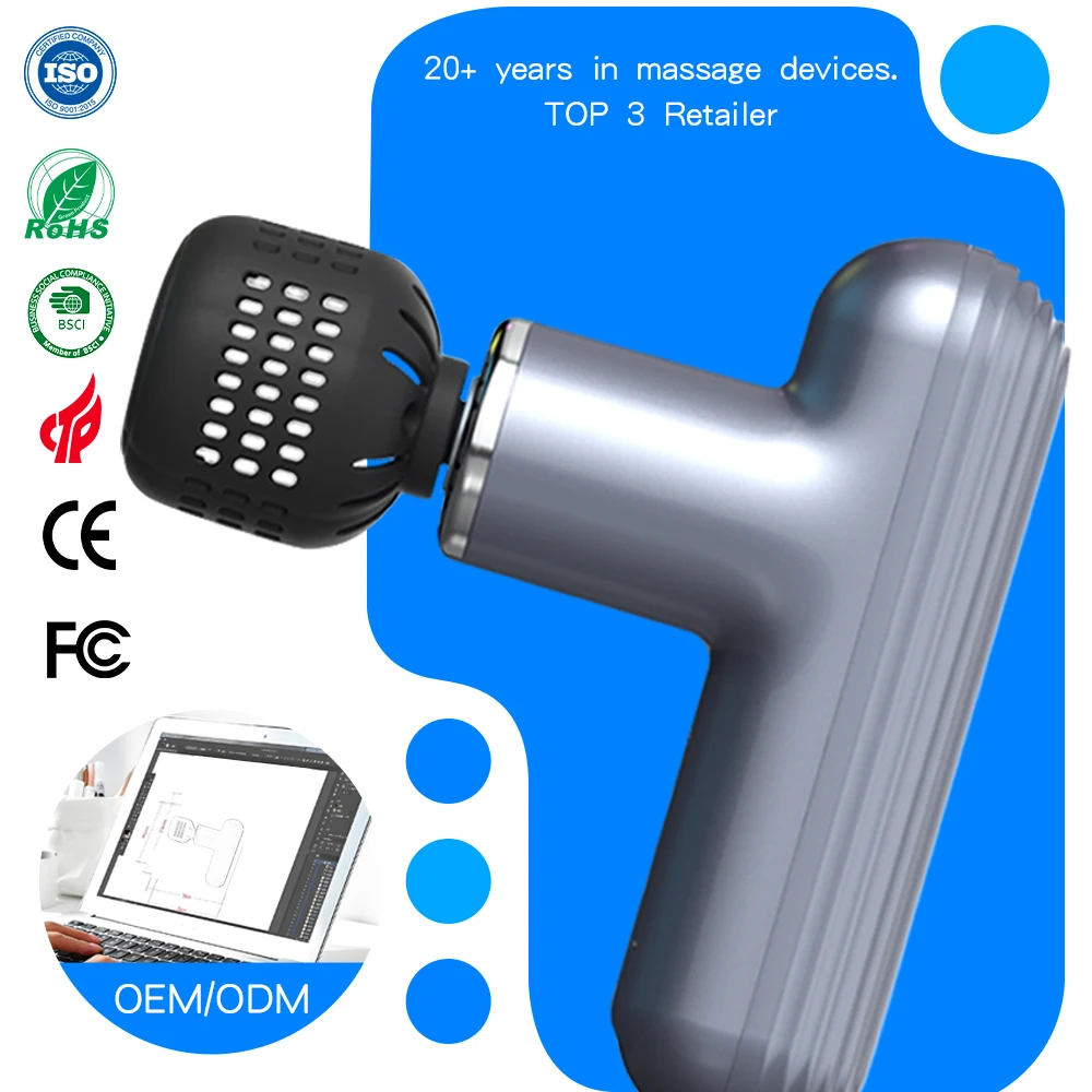 Venta al por mayor, OEM y ODM: masajeador fascial manual para tejidos profundos y músculos, con calor y percusión