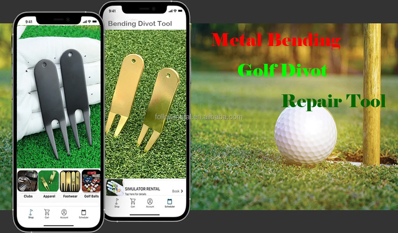 Wholesale Blank Metal Bending Golf Divot Repair Tool Golf Divot Tool