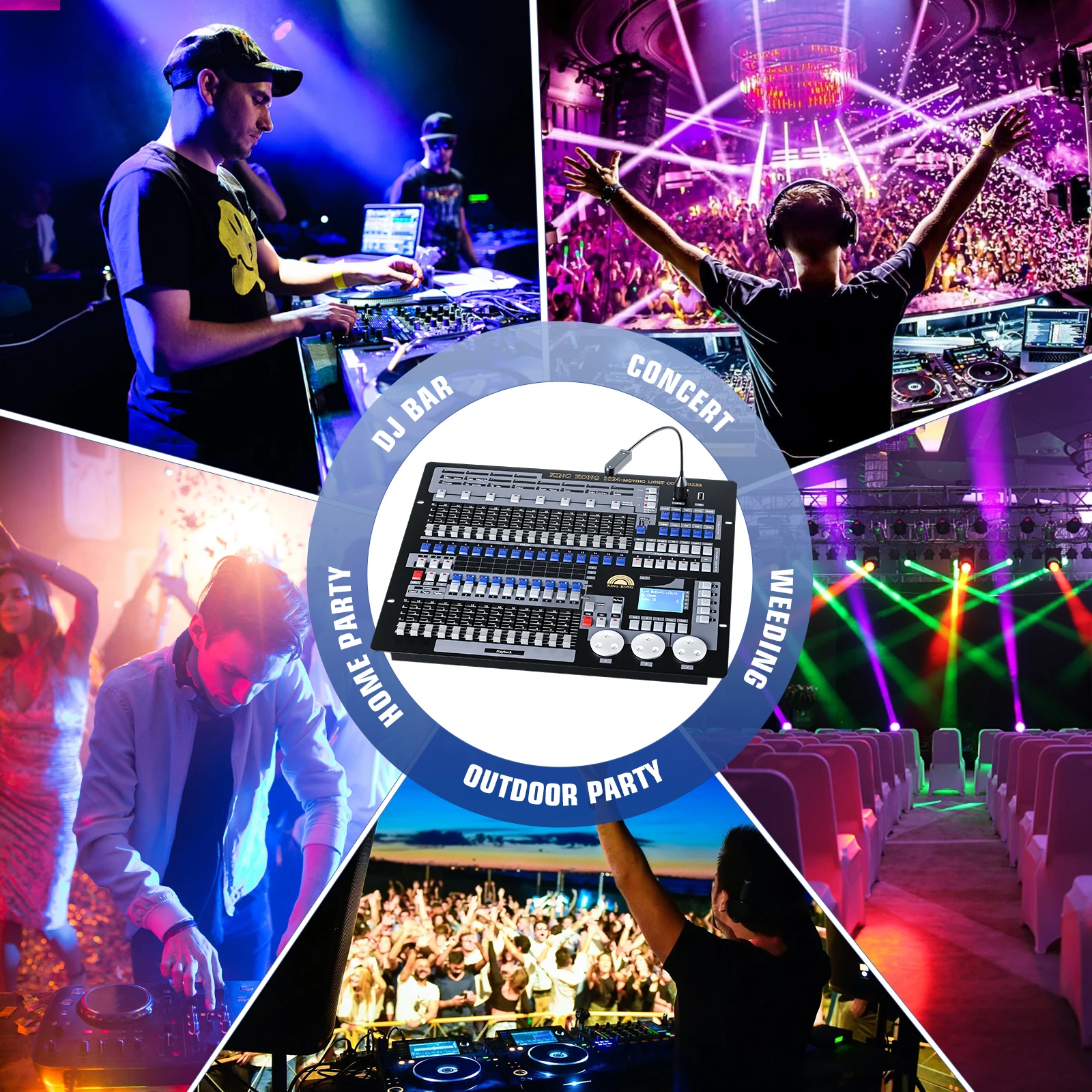 Profession Dmx1024 Stage Lighting Control Factory Stage Lights Console Lcd Display Mixer 1024 Dmx Controller